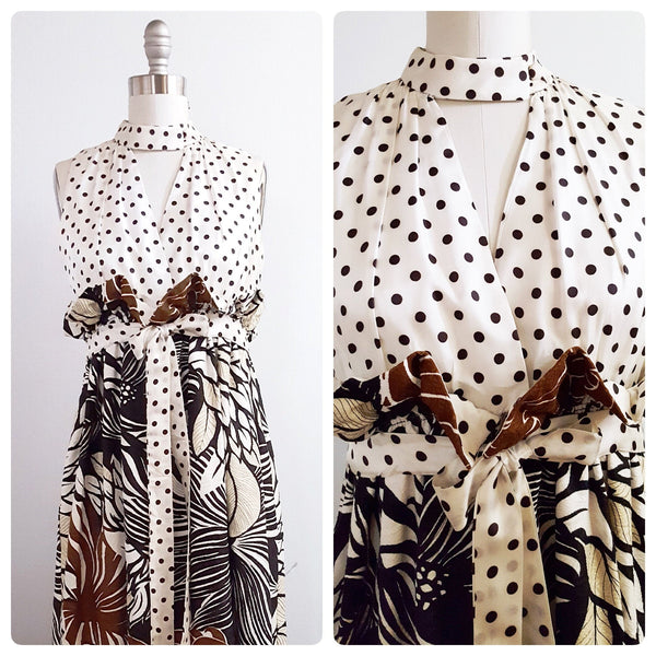 1960s vintage polka dot sheath dress | xsmall