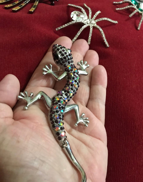 1970s articulating lizard geicko large 4 3/4” or 12 cm brooch