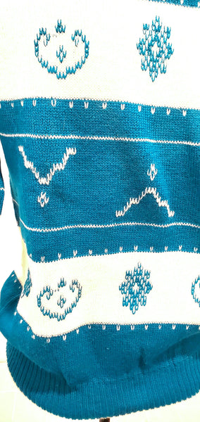 1970s blue Italian knit sweater | medium