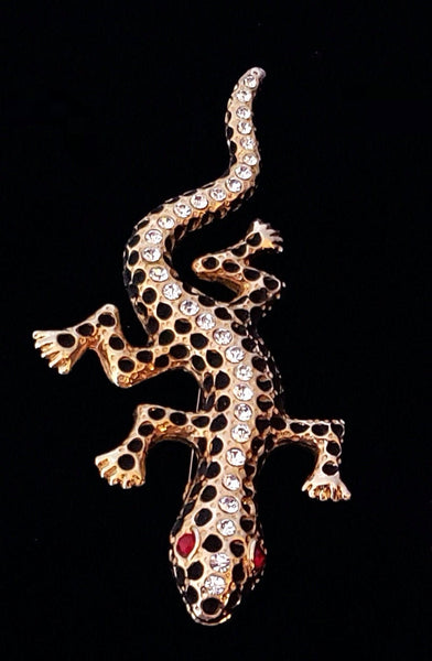 1980s gecko lizard large statement brooch 4.25”  or 11 cm