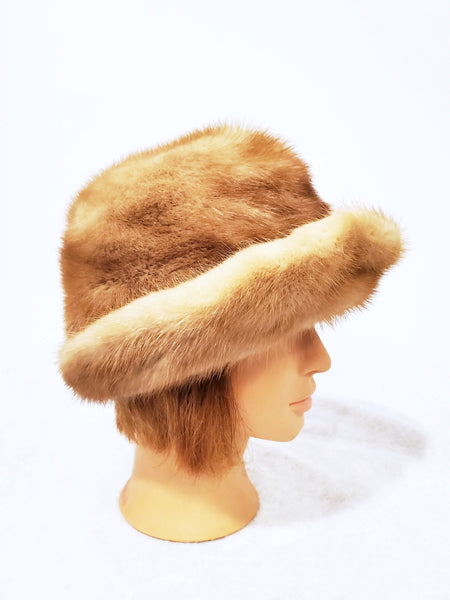 Luxury of mink in a 1970s rolled brim fur hat by Cain - Sloan Co. of Nashville | size 22"
