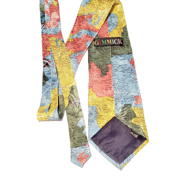 Retro Novelty Travel Necktie, Global Print | Collectible GIMMICK Men's Tie