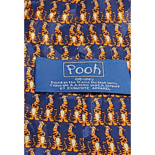Official Disney "POOH" novelty necktie, Tigger print | collectible Tigger men’s silk tie