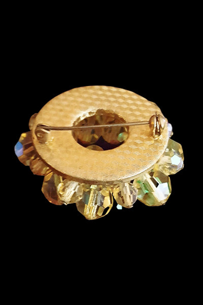 1950s / 1960s yellow Austrian crystals brooch