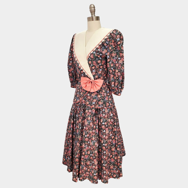 1980s Go Vicki! floral prairie skirt with peplum top | small