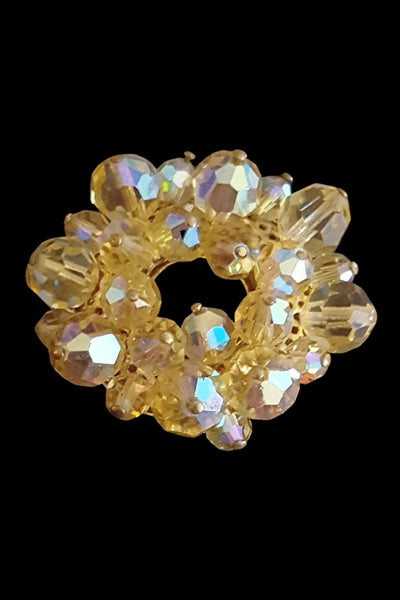 1950s / 1960s yellow Austrian crystals brooch