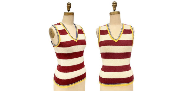 1960s Bobbie Brooks striped vest | Small