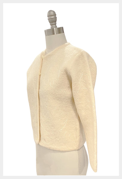 1990s ivory Pendleton virgin wool cardigan sweater | small