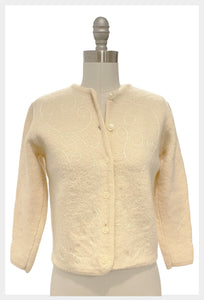 1990s ivory Pendleton virgin wool cardigan sweater | small