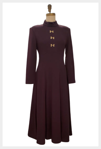 1970s chestnut brown dress |  medium