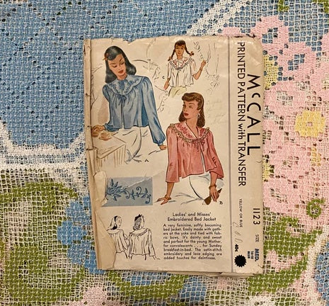1940s McCall printed sewing pattern no. 1123 | Bust 34 - 36 | Complete
