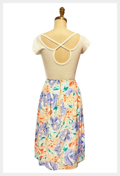 1980s floral skirt | 80s Jaclyn Smith skirt | size small-medium