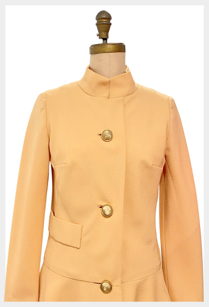 1970s MOD tailored drop waisted dress coat | size small