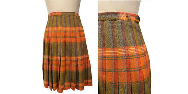 1960s Century of Boston reversible plaid pleated skirt | size  small