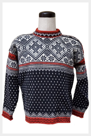 1990s Dale of Norway wool Nordic ski Scandinavian patterned pullover sweater | Size L