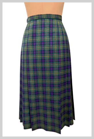 1990s Pendleton pleated plaid wool skirt