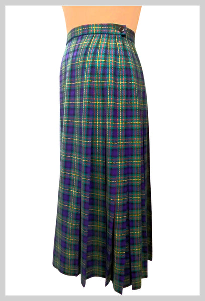1990s Pendleton pleated plaid wool skirt